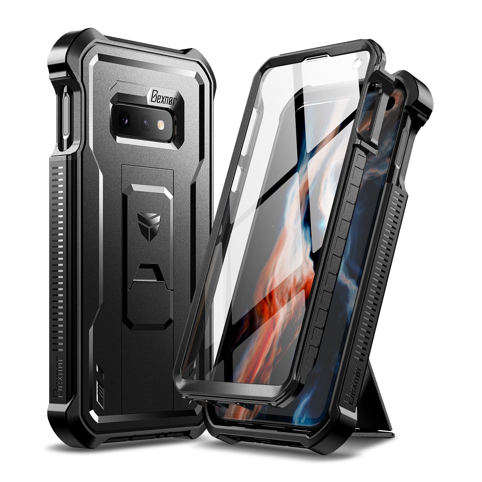 Dexnor - Case for Samsung Galaxy S10e Case Heavy Duty Military Grade Protection Shockproof Protective Cover - Black
