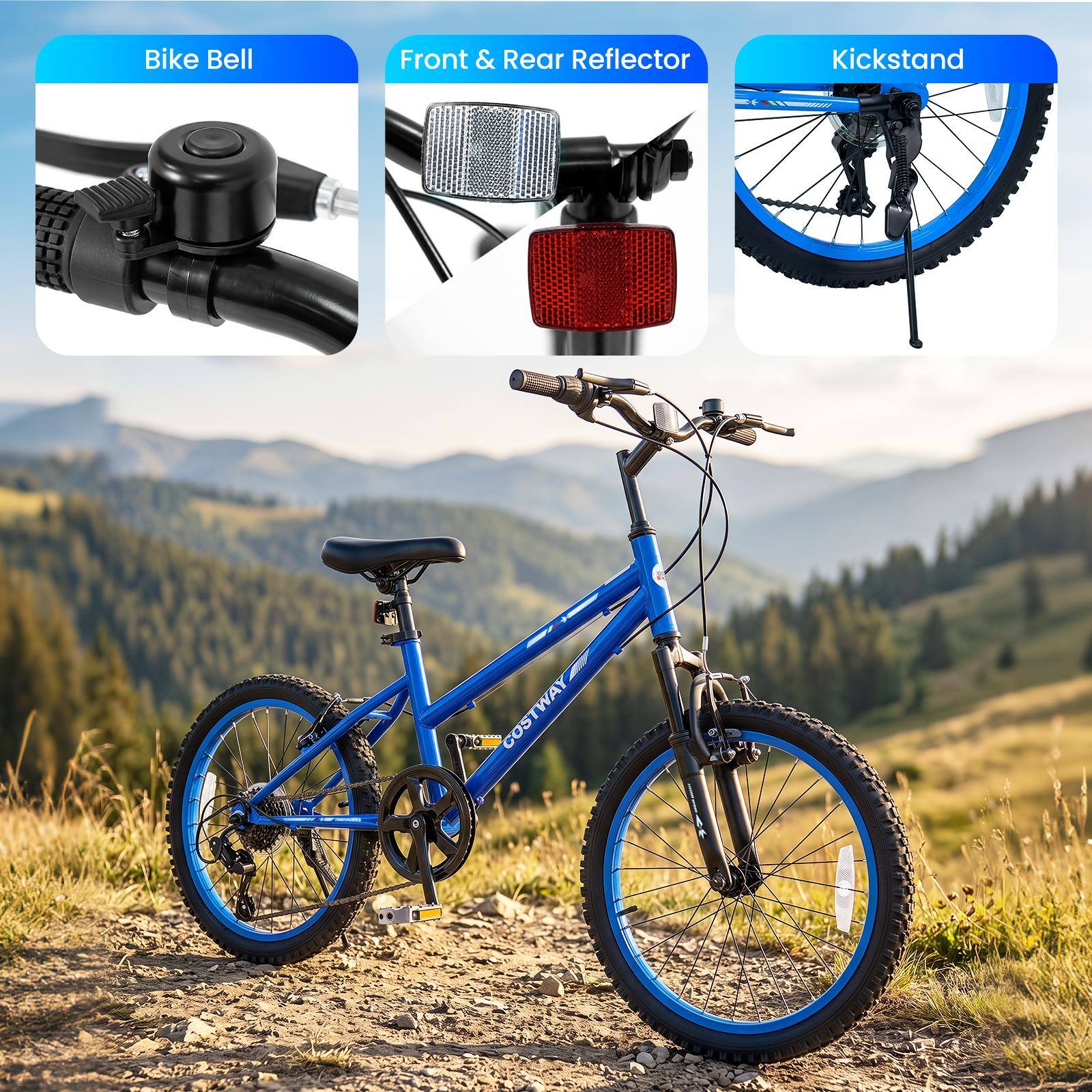 Bike Bell  
Front & Rear Reflector  
Kickstand  
COSTWAY