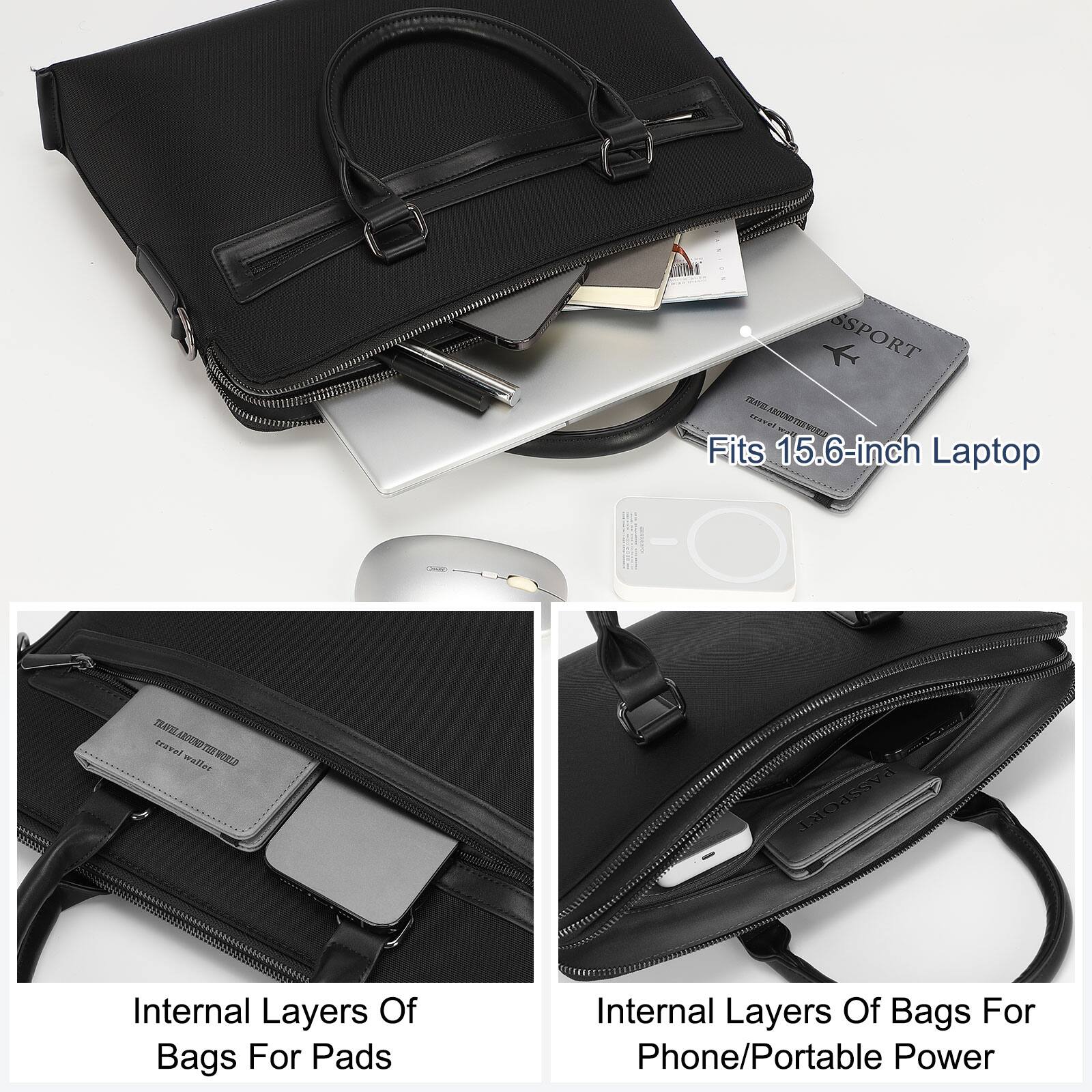 - Fits 15.6-inch Laptop
- Internal Layers Of Bags For Pads
- Internal Layers Of Bags For Phone/Portable Power