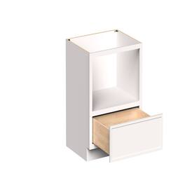 Boyel Living - 30-in W x 34.5-in H x 24-in D Slim Shaker RTA Kitchen Base Microwave Cabinet with Soft-Close - Snow White
