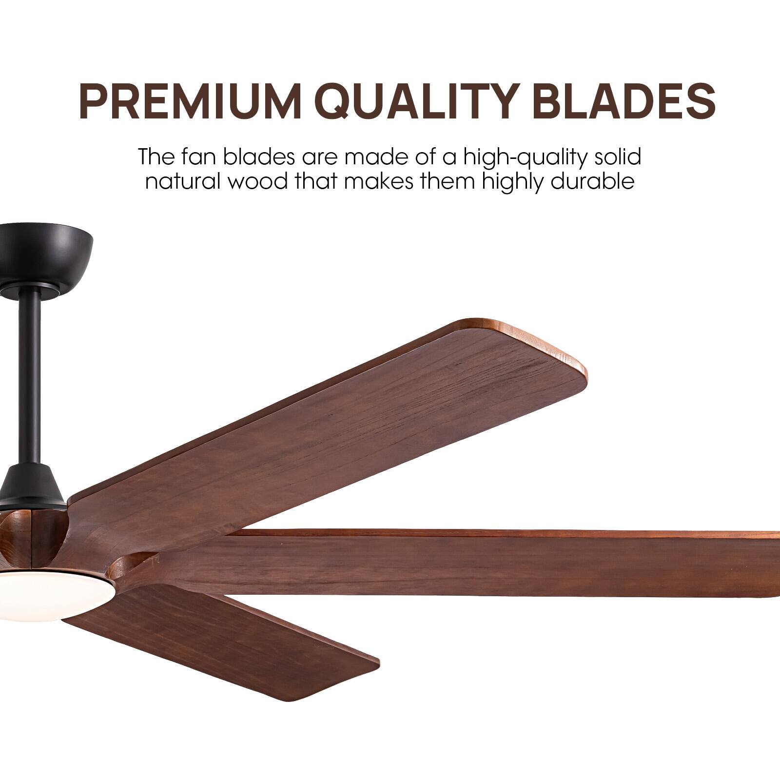 PREMIUM QUALITY BLADES

The fan blades are made of a high-quality solid natural wood that makes them highly durable.