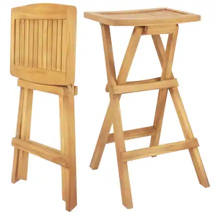 Front. Gymax - Gymax Outdoor Bar Stools Set of 2 w/ Countered Seat & Footrest Patio Bistro Stools - Natural.