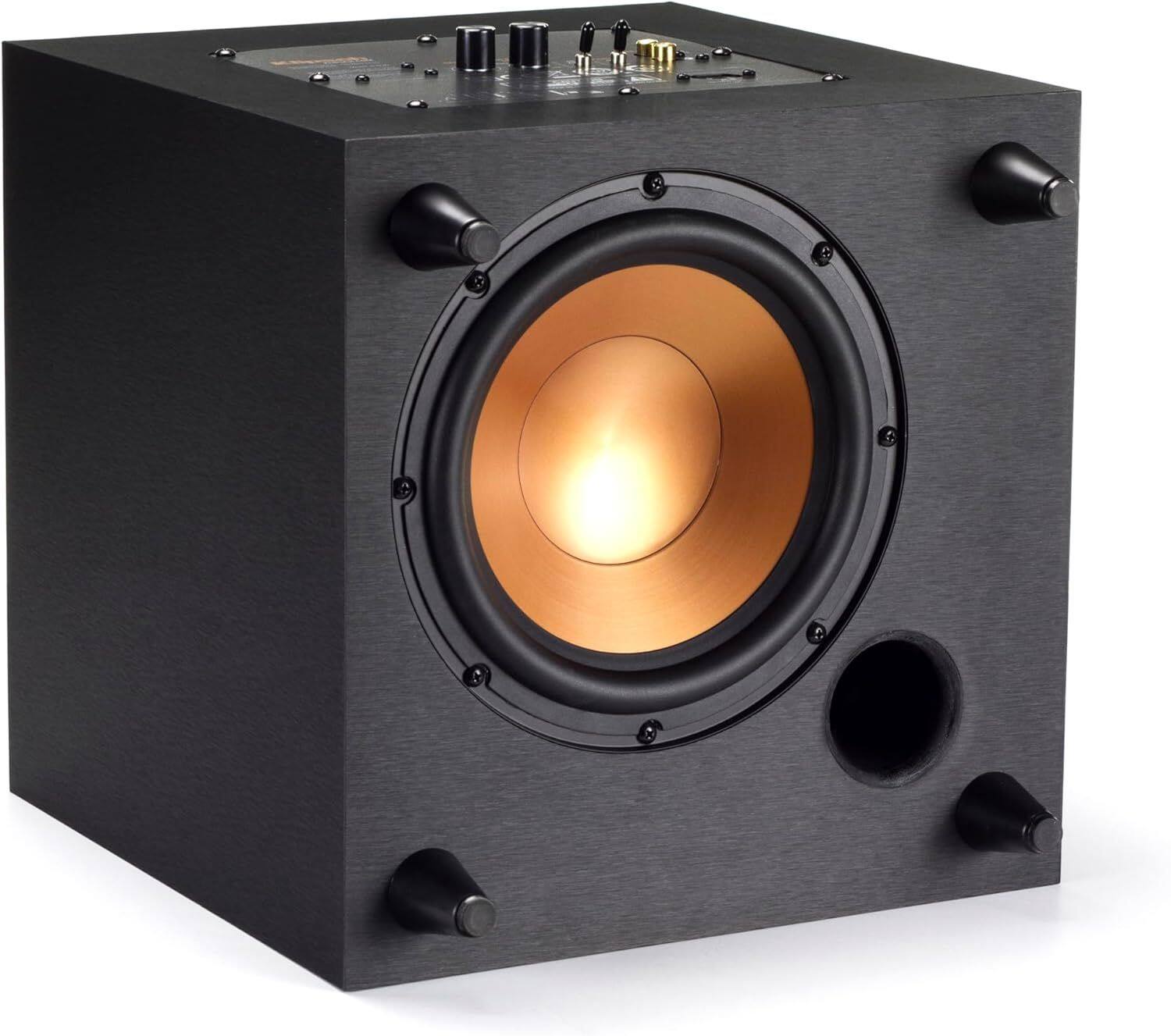 Angle. Klipsch - Klipsch R-8SW 8" Compact Subwoofer with All-Digital Amplifier (Brushed Black) - Black.