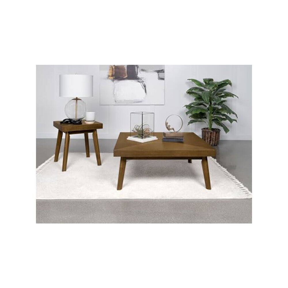 Angle. Coaster Co. of America - Westerly 2-piece Square Coffee and End Table Set Walnut - Walnut.