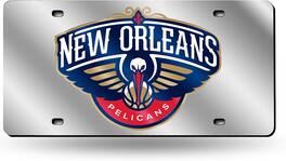 Rico Industries - New Orleans Pelicans Acrylic License Plate Laser Tag - Multi