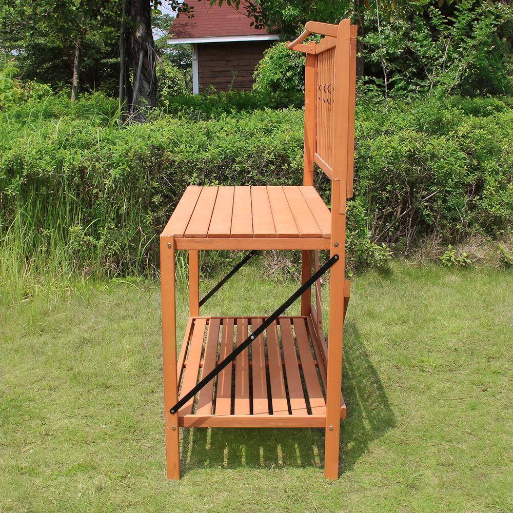 Angle. Northbeam - Foldable Potting Bench - Brown.