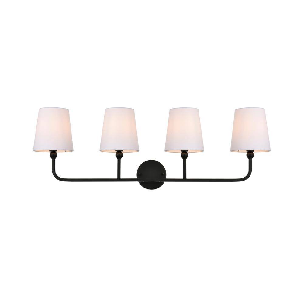 Alt View 1. Living District - Colson 4 light Black and Clear Bath Sconce - Black And Clear.