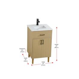 Elegant Kitchen and Bath - Chandler 20 Inch Single Bathroom Vanity In - Honey Brown