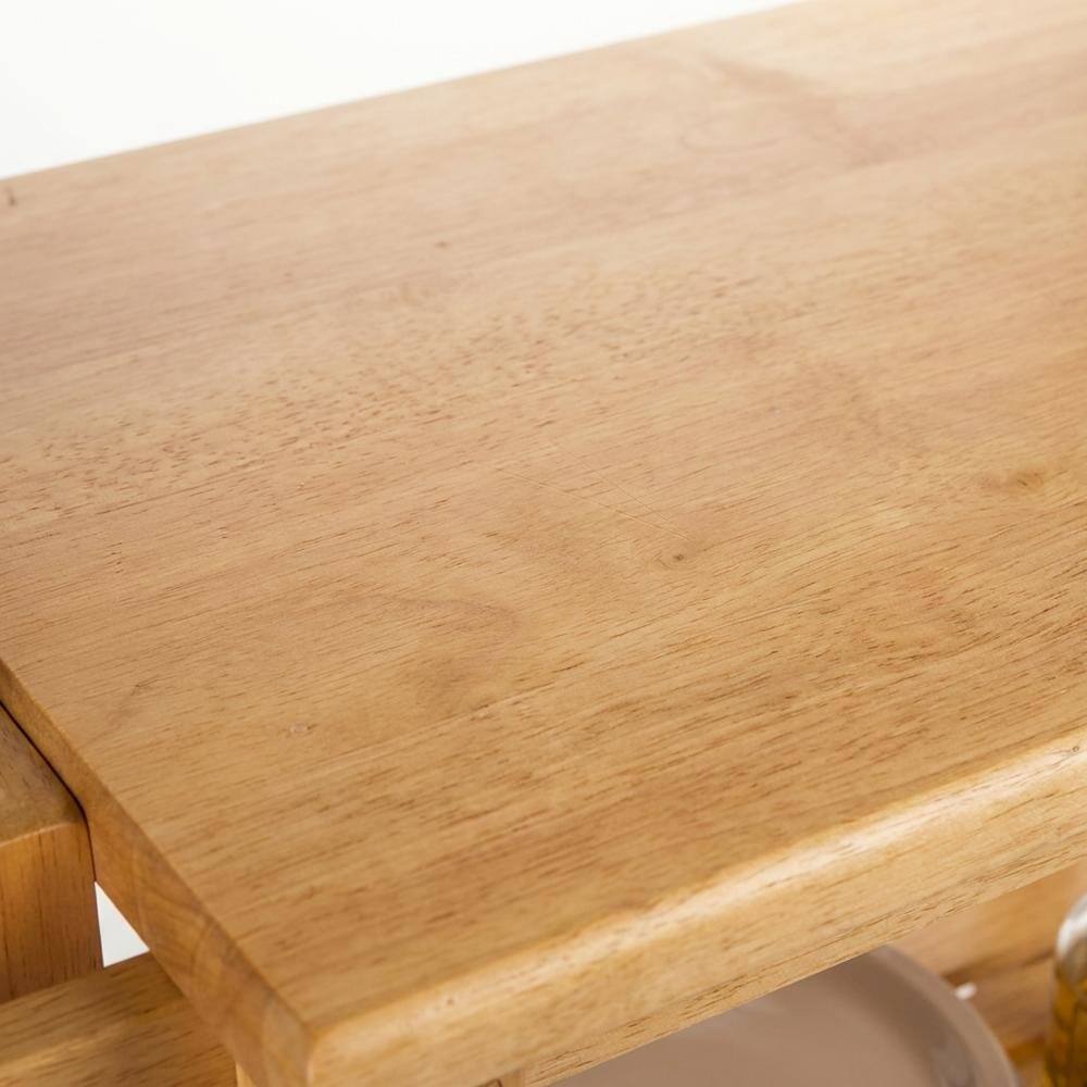 Alt View 2. FurniFact - Solid Wood Kitchen Cart With Storage - Natural.