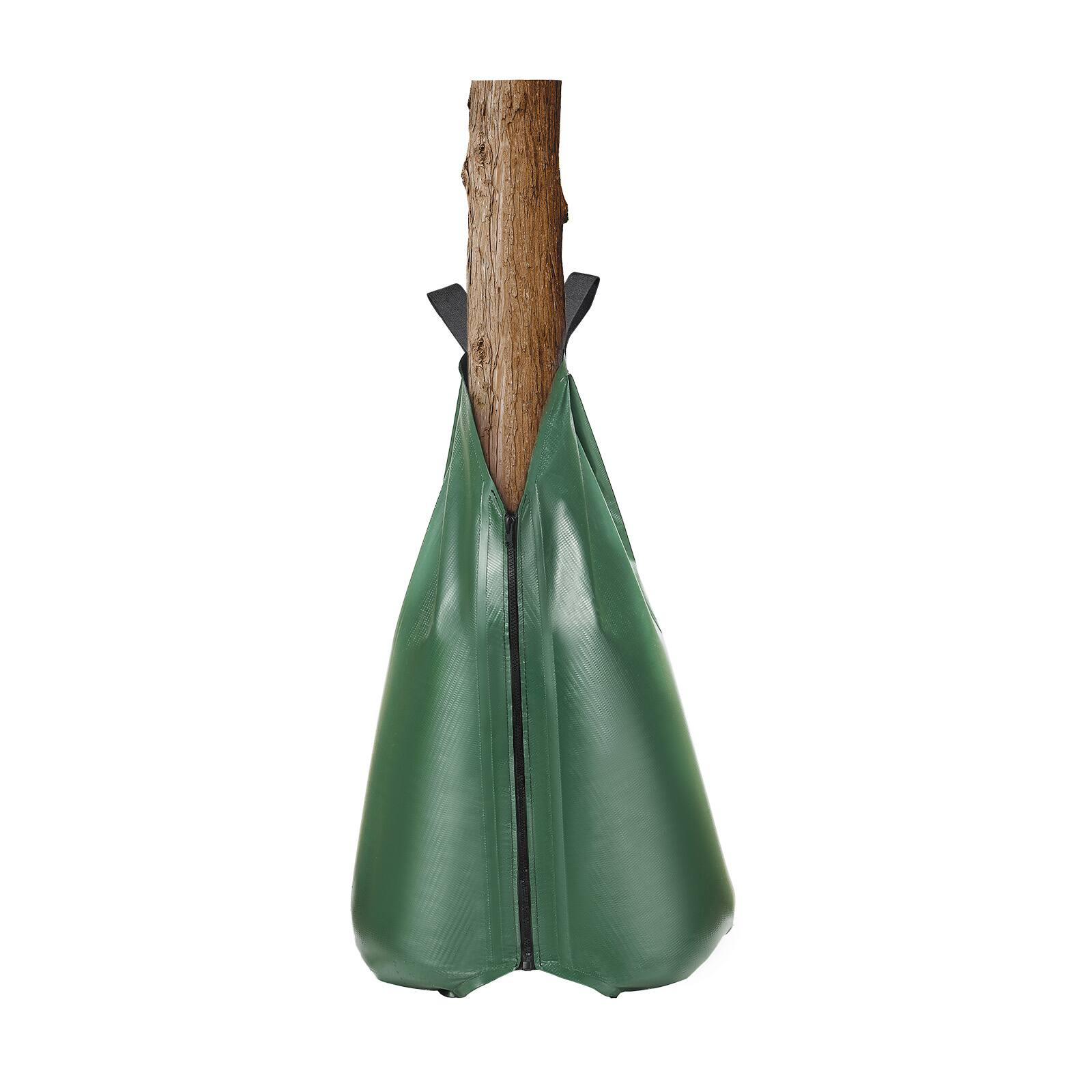 Alt View 5. VEVOR - Tree Watering Bag, 4 Packs 20 Gallons Watering Bags for New Trees, 5-9 Hours Slow Release Refillable Drip Irrigation Bag - Green.