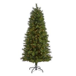 BreeBe - 6’ SL West Virginia Pine Xmas Tree w/300 Lights and 629 Tips - Green