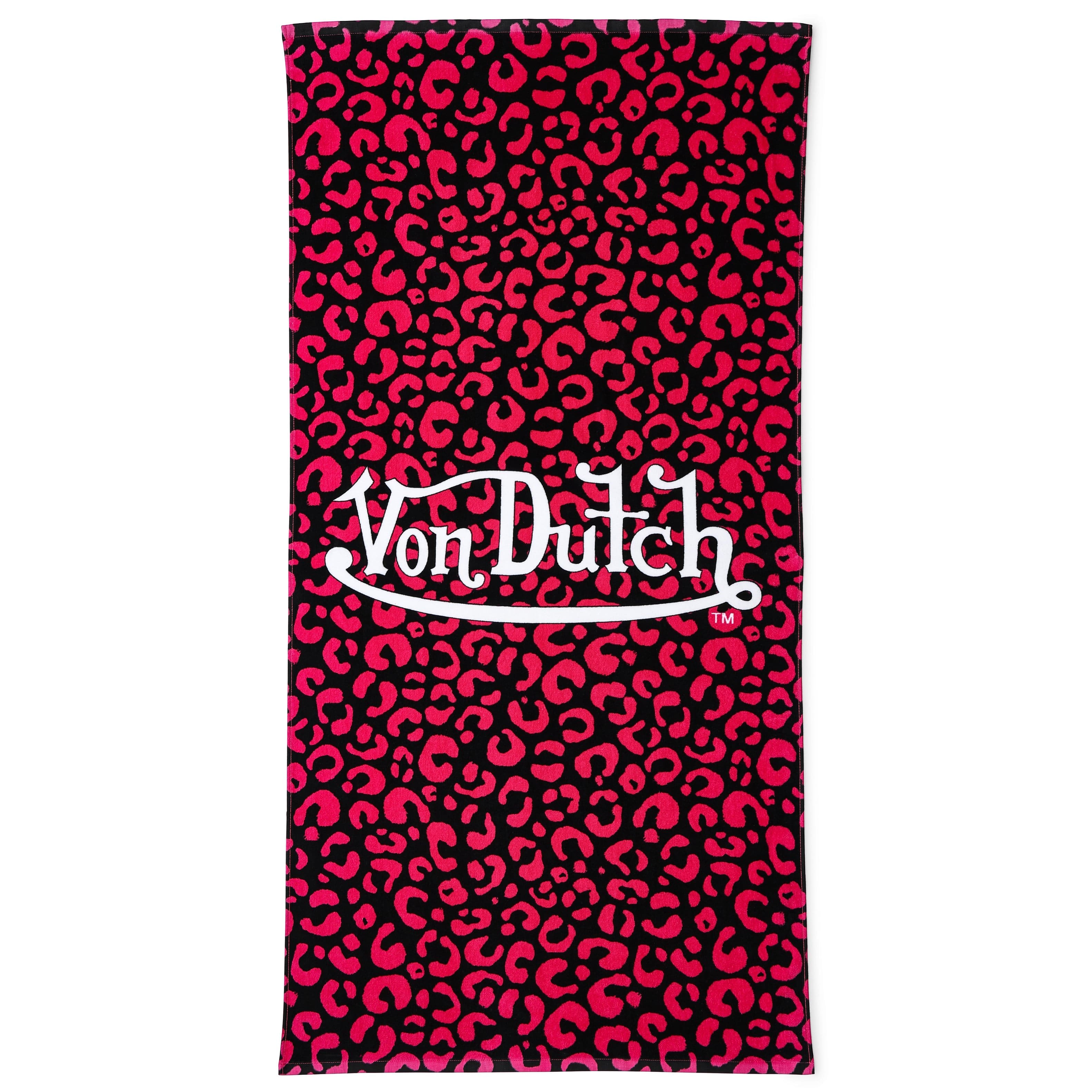 "Von Dutch - Iconic Y2K 100% Cotton 30""x60"" Beach Towel - Hot Pink Cheetah" price history on PriceWatchPro