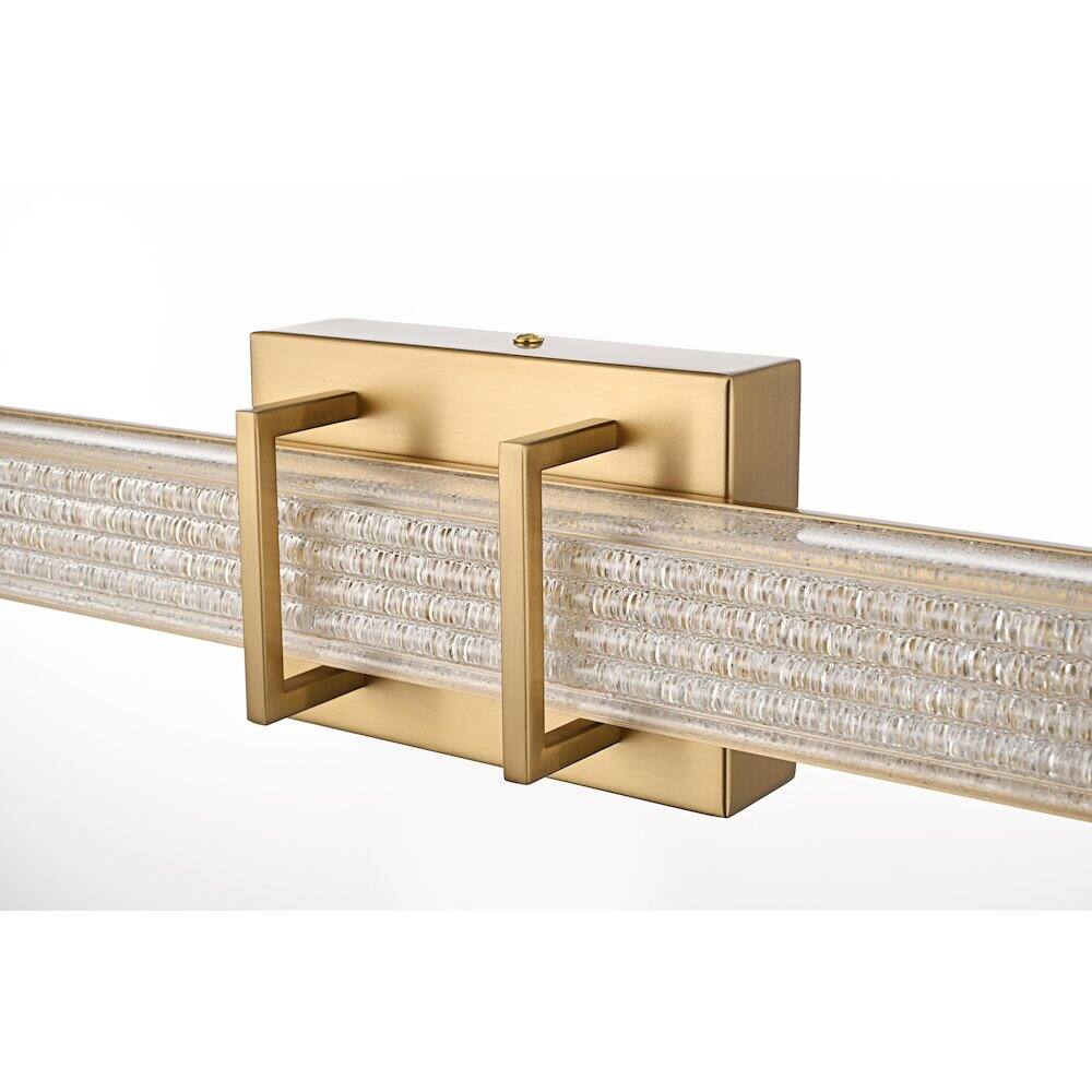 Alt View 4. Living District - Ivaan 36 Inch Led Wall Sconce In Satin Gold - Satin Gold.