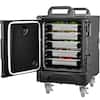 Front. VEVOR - Insulated Food Pan Carrier, 81 Qt Hot Box for Catering, Food Box Carrier with Double Buckles, Front Loading Food Warmer - Black.