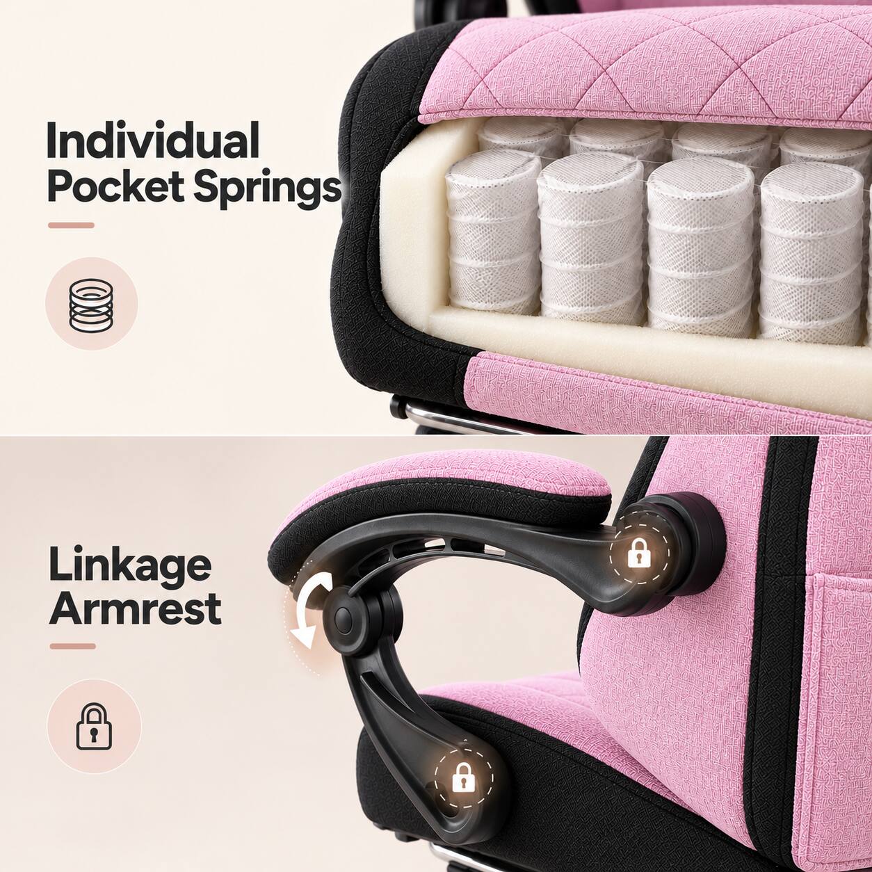 Individual Pocket Springs

Linkage Armrest