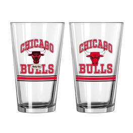 Logo Brands - Chicago Bulls 16oz. Pint Glass Two Pack - Multicolor
