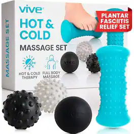 Vulpecula Spade - Massage Ball Set (4 Piece) - Plantar Fasciitis Relief Foot Pain Hot Cold Therapy - Heel Spur, Sore Muscle, Trigger