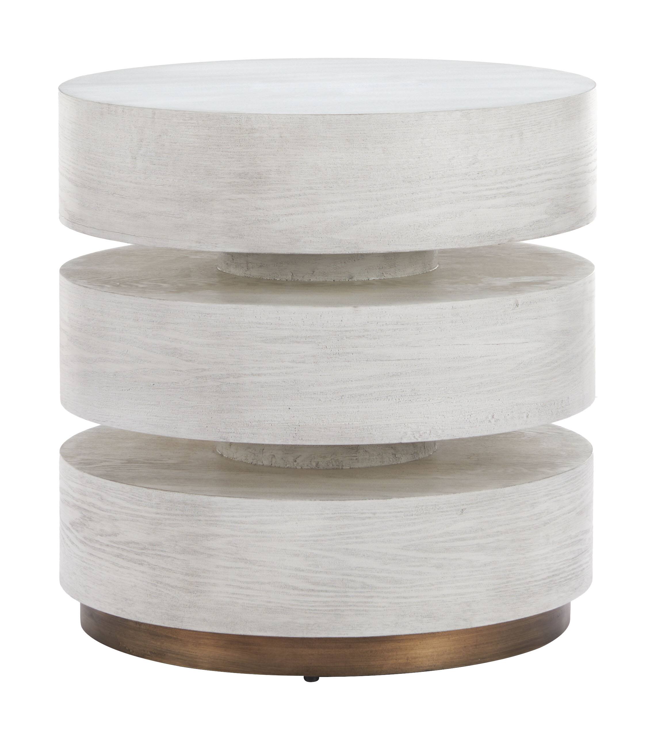 Back. Hivvago - Laha Side Table Oak White - Oak White.