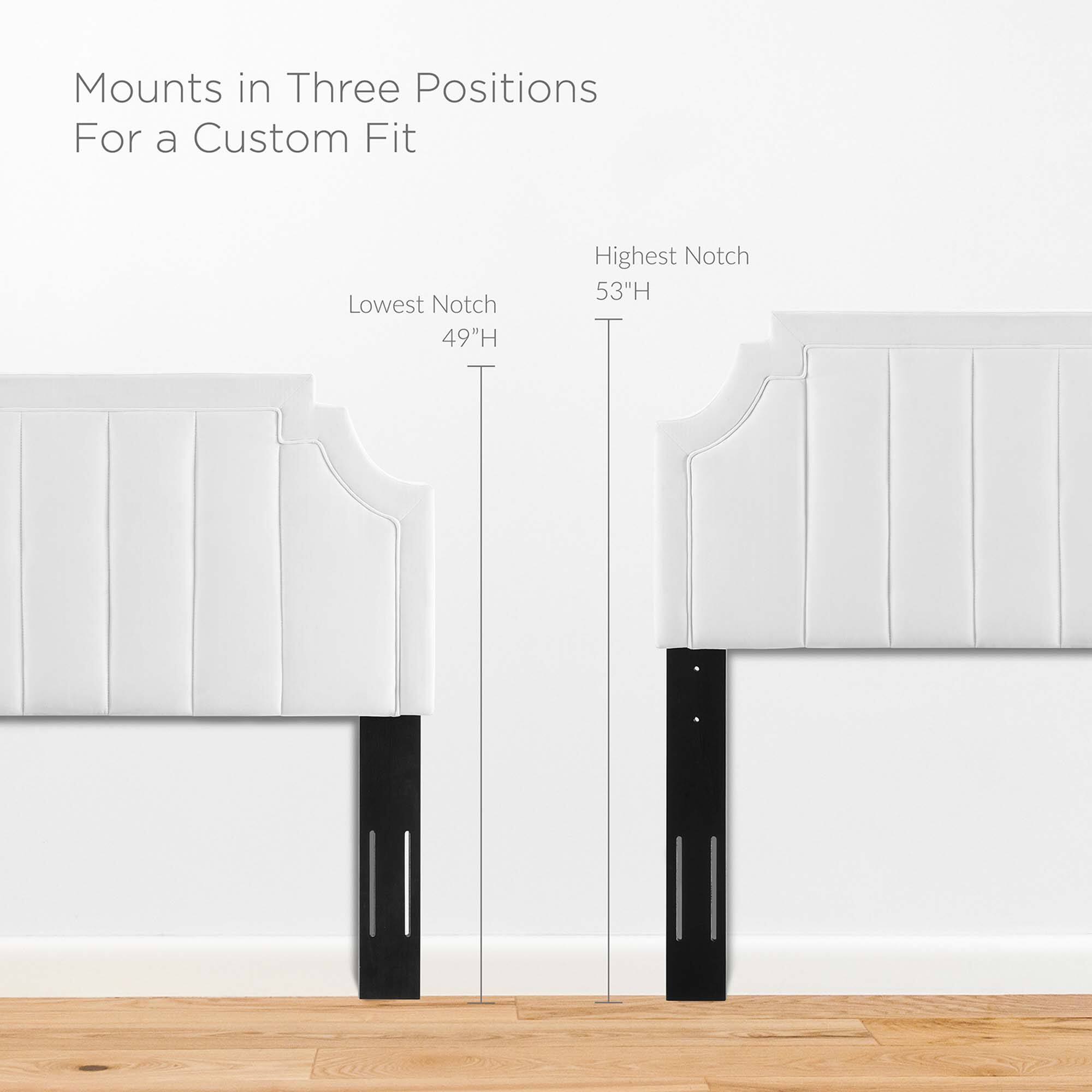 Mounts in Three Positions  
For a Custom Fit  

Lowest Notch  
49"H  

Highest Notch  
53"H