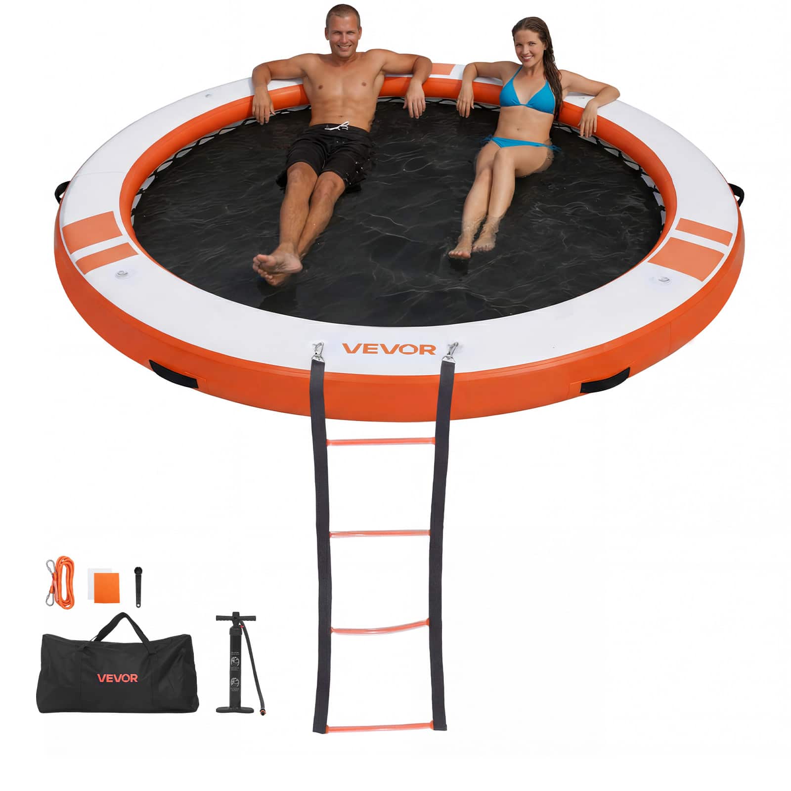 VEVOR - Inflatable Floating Dock, 10 FT Inflatable Dock Platform, Non-Slip Water Air Mat with Portable Carrying Bag - White + Orange price history on PriceWatchPro