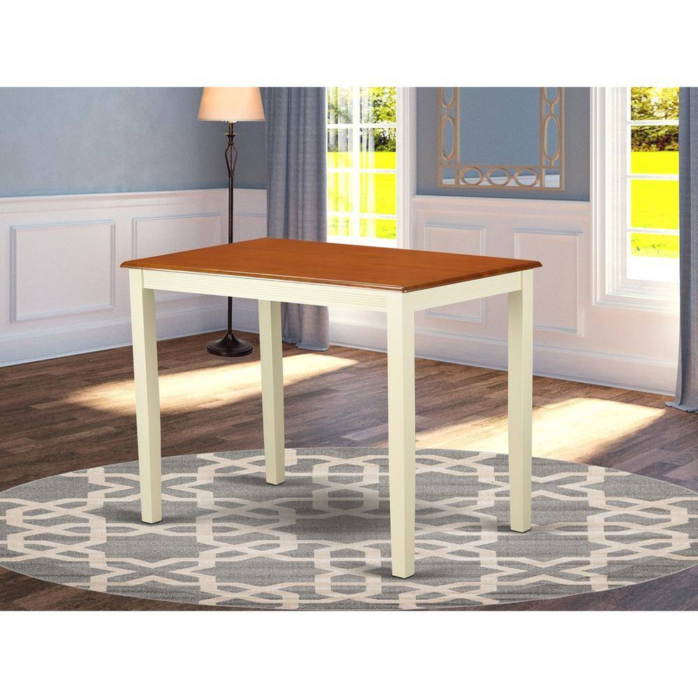 Left. East West Furniture - Yarmouth Counter Height Table Finished in Buttermilk and Cherry - Buttermilk & Cherry.