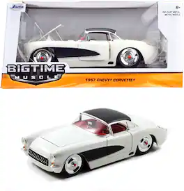 Jada Toys - Big Time Muscle - 1:24 1957 Chevy Corvette Die-Cast Car - COLLECTIBLES - Multicolor