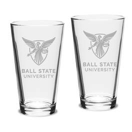 Jardine - Ball State Cardinals 16oz. 2-Piece Classic Pub Glass Set - Multicolor