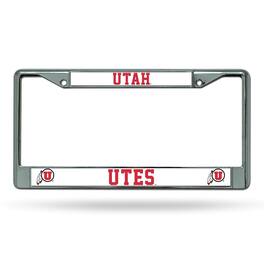 Rico Industries - The Utes of Utah Chrome Metal Automotive License Plate Frame - Multi