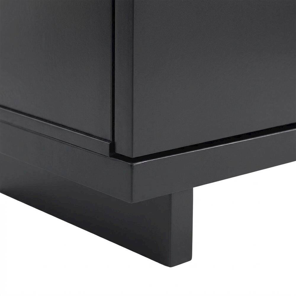 Alt View 1. FurniFact - Solid Wood Record Player Cabinet with Vinyl Storage for Entertainment Centers - Black.