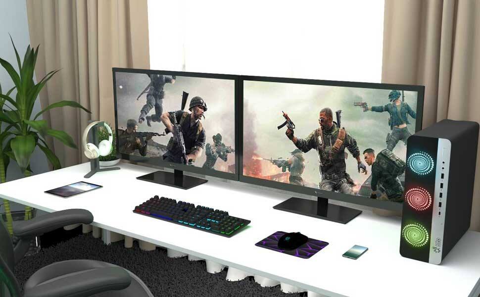 Alt View 3. HP - RGB 800 G3 SFF Gaming PC | Intel Core i7-6th | 16GB DDR4 RAM | 1TB SSD | AMD Radeon RX 550 | 24" LED | Wi-Fi | Win11 - Black.
