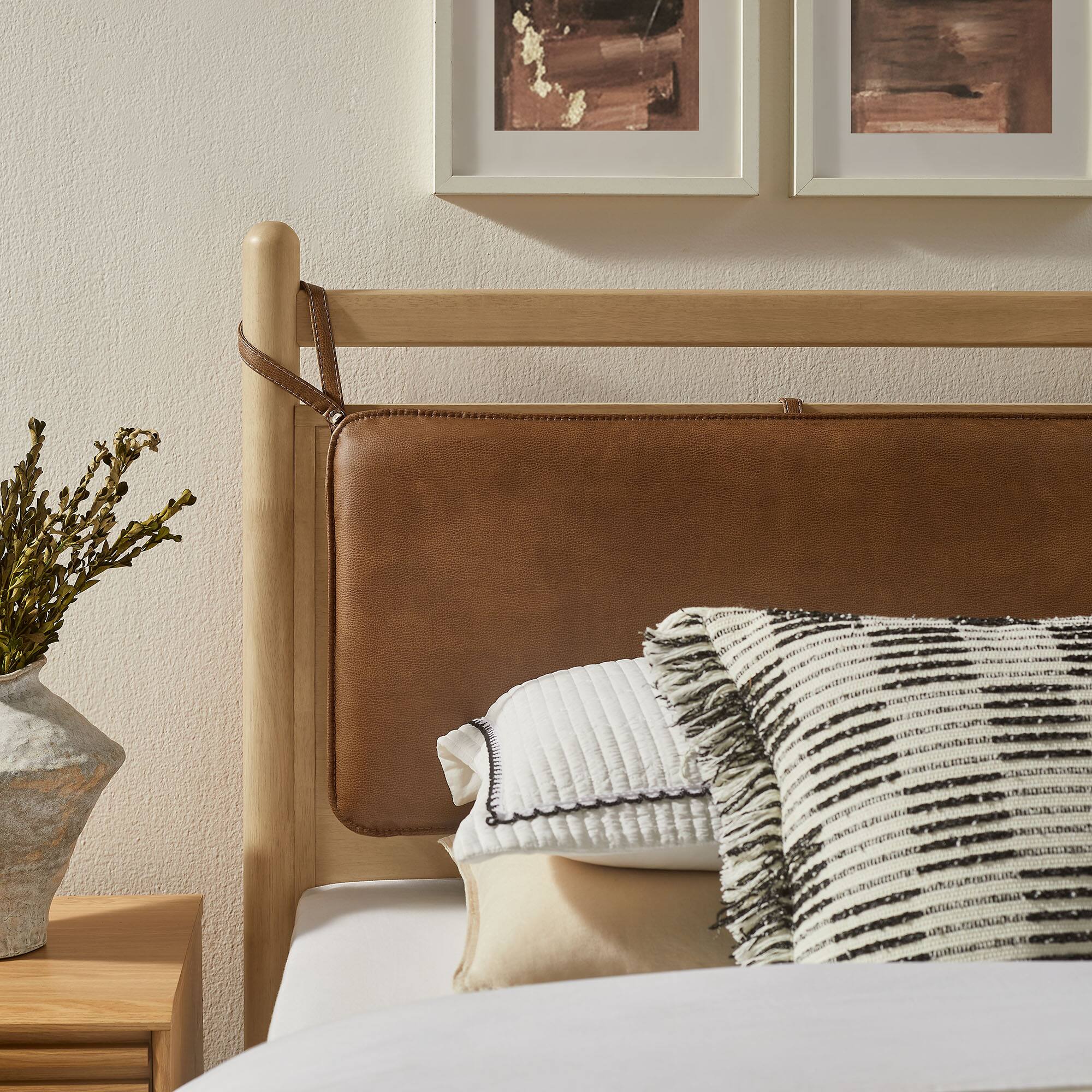 Alt View 1. Modway - Leni Wood Platform Bed Frame by Modway - Light Oak Canyon.