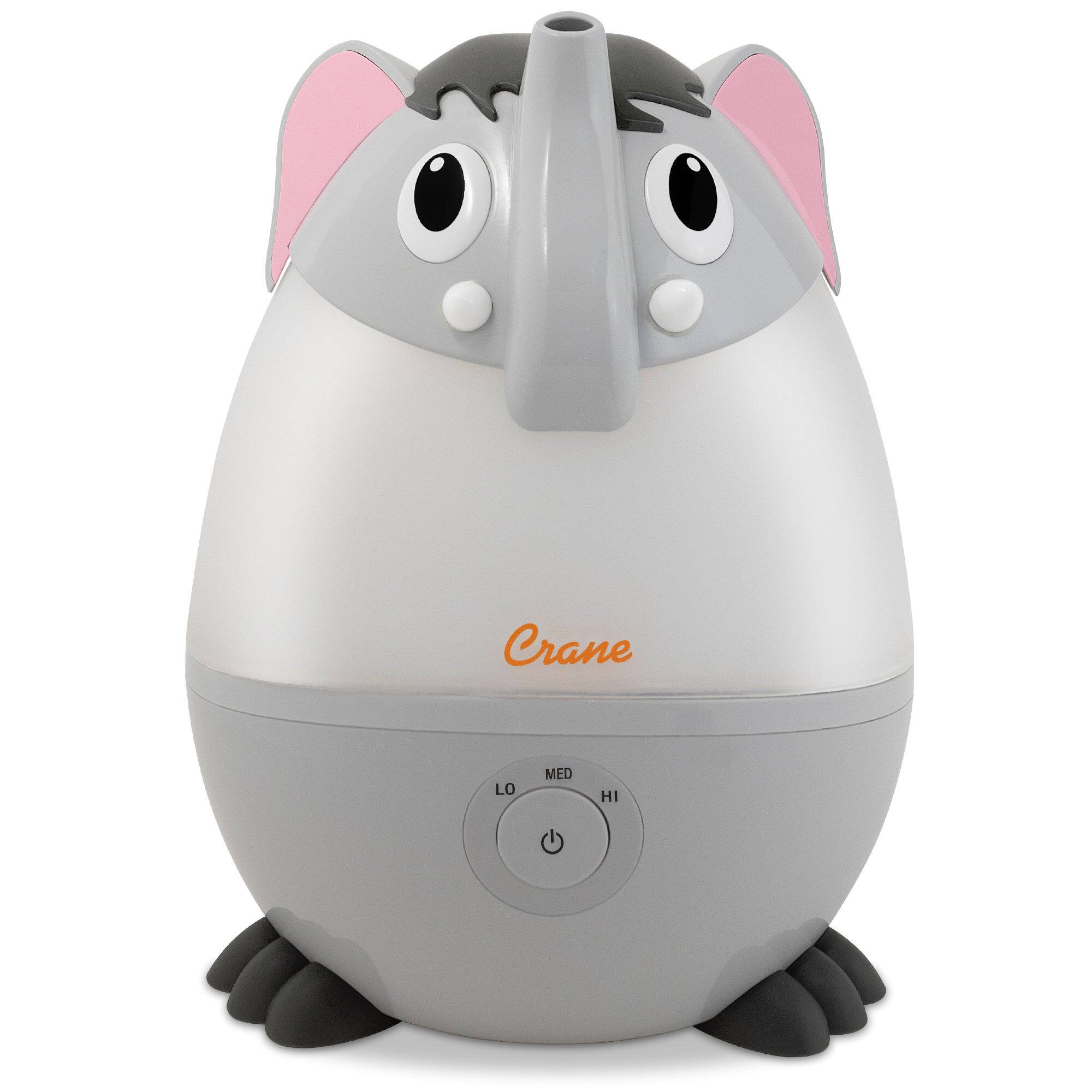 Angle. CRANE - Mini Elephant 0.5 Gallon Cool Mist Humidifier - Gray.