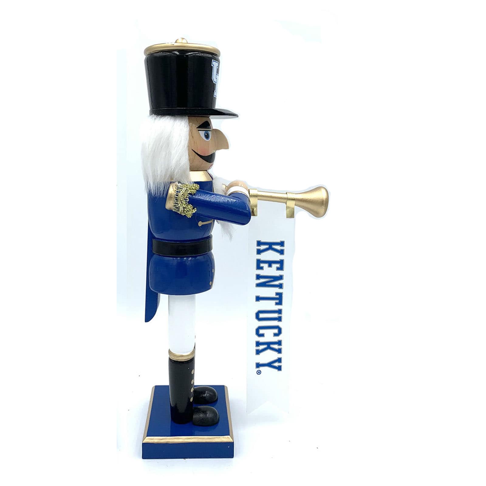Alt View 1. Santa's Workshop - Kentucky Wildcats 14" Bugler Nutcracker - Blue.