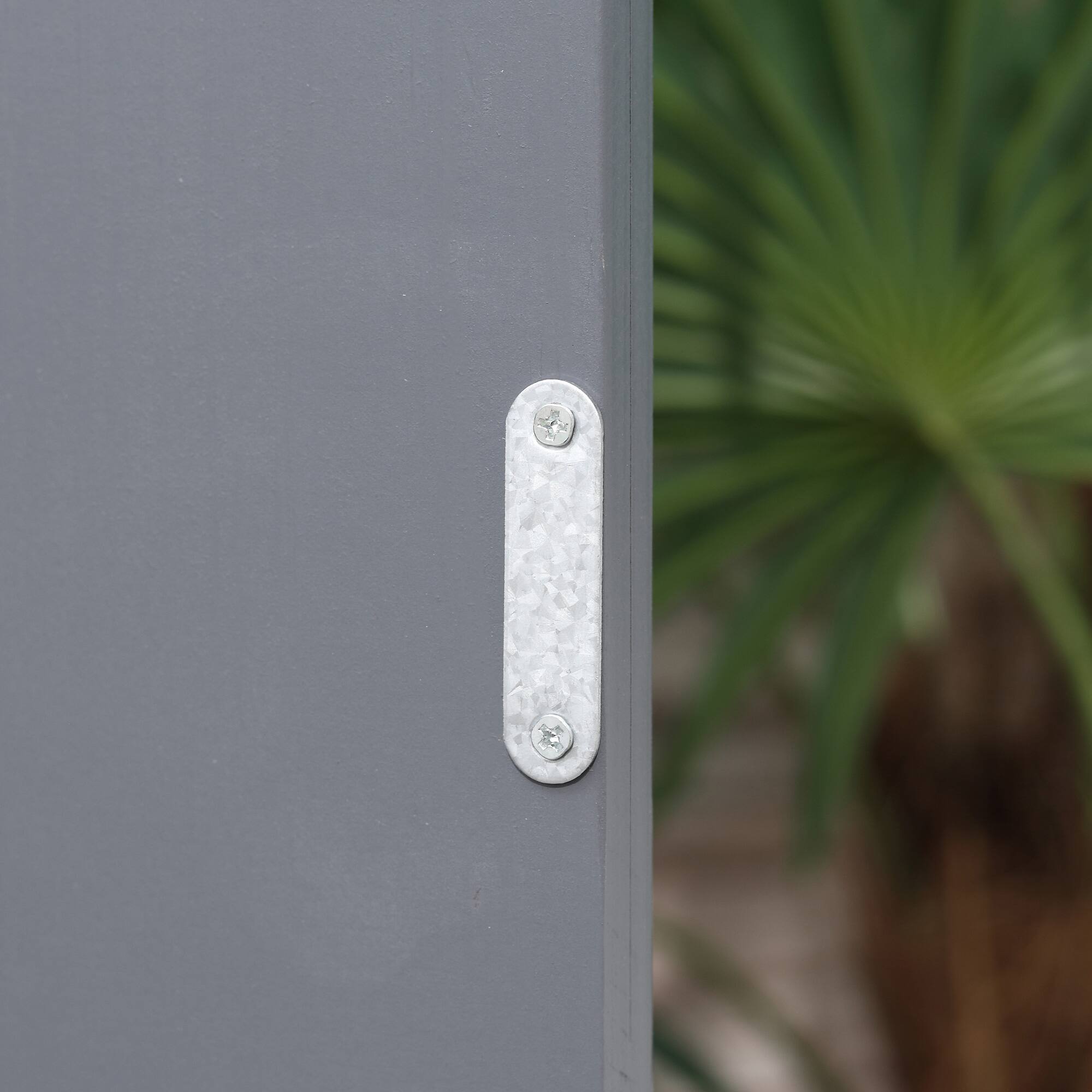 Alt View 8. Outsunny - Outdoor Storage Cabinet, Outdoor Tool Shed with Galvanized Top and Two Shelves for Yard Tools or Pool Accessories.