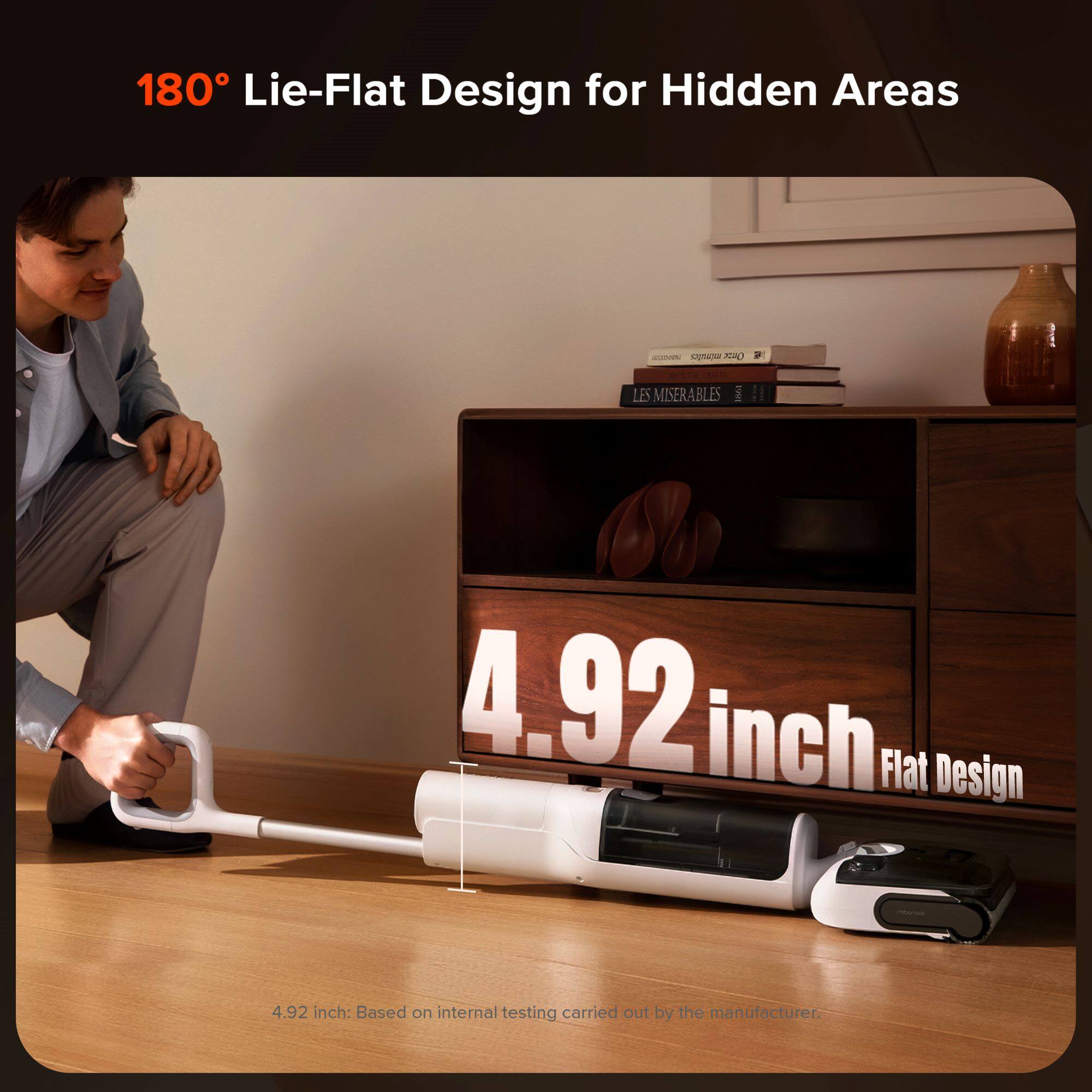 180 Lie-Flat Design for Hidden Areas - 4.92 inch Flat Design: Based on internal testing carried out by the manufacturer.