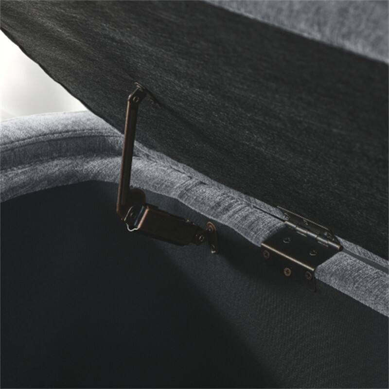 Alt View 2. HTUTWOO - Linen Fabric Upholstered Bench for Entryway & Bedroom - Large Storage Space Ottoman Bench - 51.5'' x 20.5'' x 17'' - Grey.