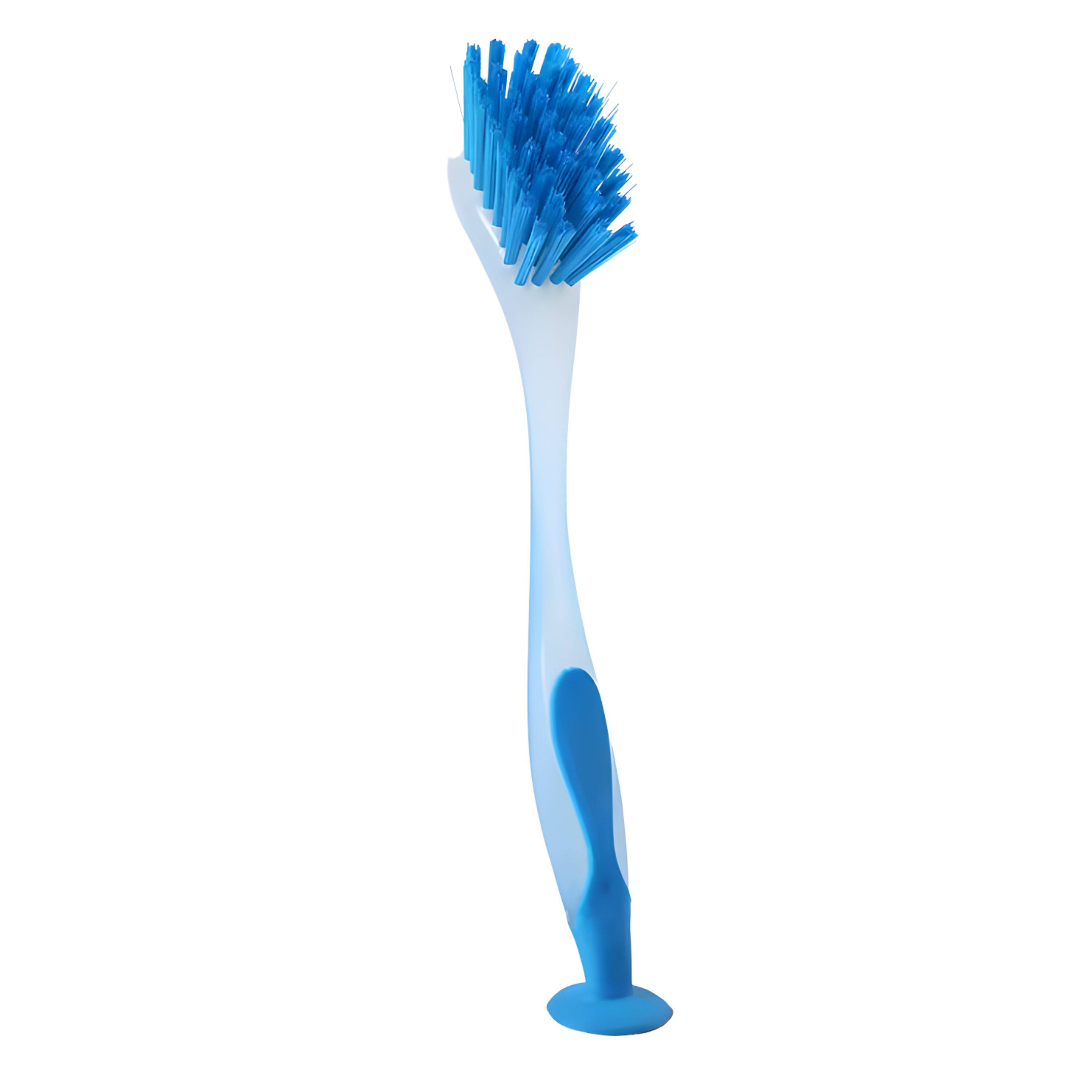 Front. Kitcheniva - Durable Dishwashing Brush with Suction Cups– Heavy-Duty Kitchen Scrubber for Pots, Pans, & Sink.