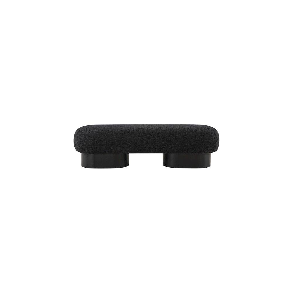 Alt View 3. Meridian Furniture - Robertson Black Boucle Fabric Bench - Black.