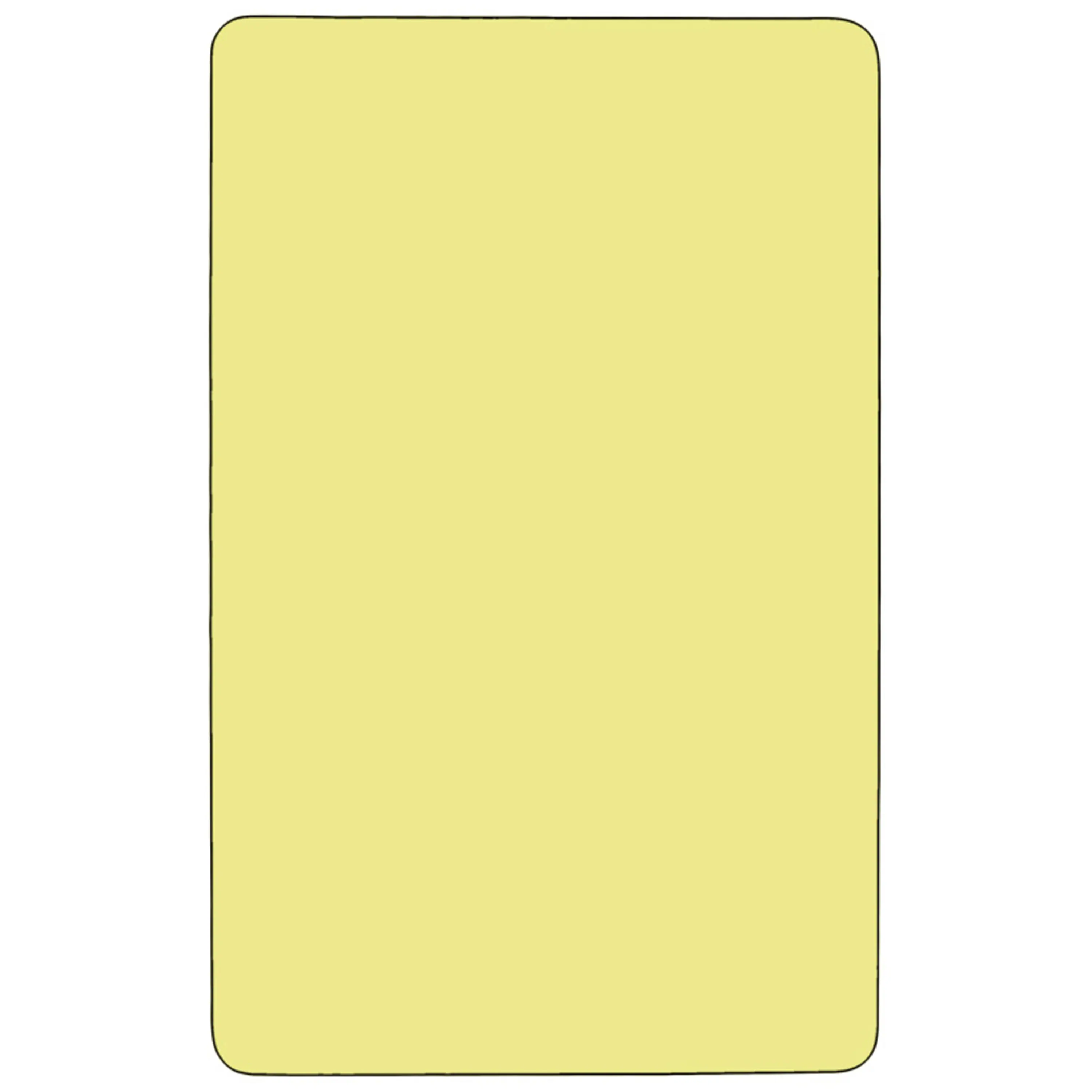 Alt View 2. Emma + Oliver - Mobile 36x72 Rectangle Laminate Adjustable Activity Table - Yellow.