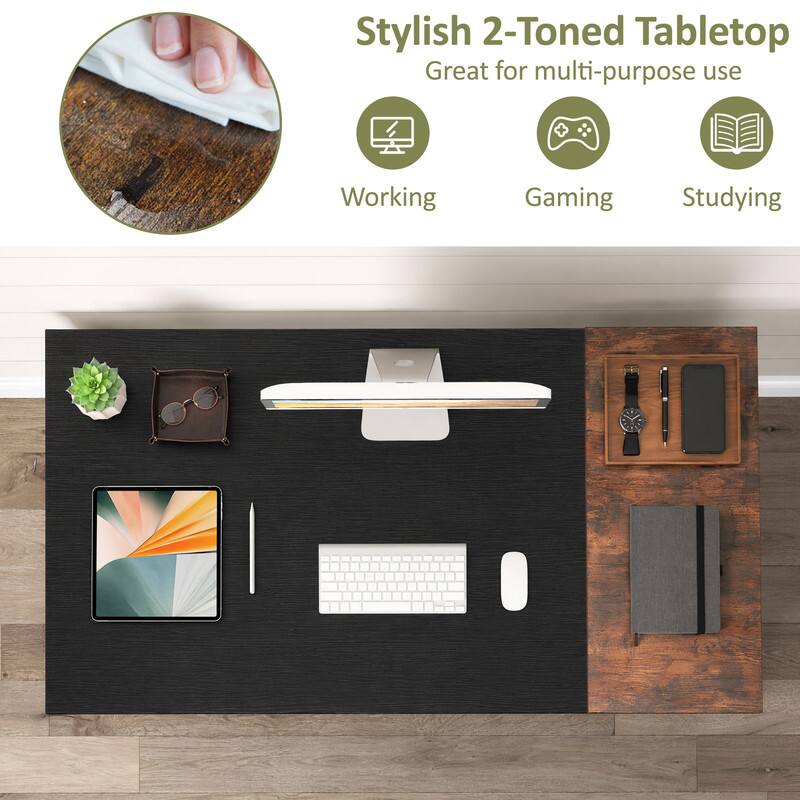 Stylish 2-Toned Tabletop  
Great for multi-purpose use  
Working  
Gaming  
Studying