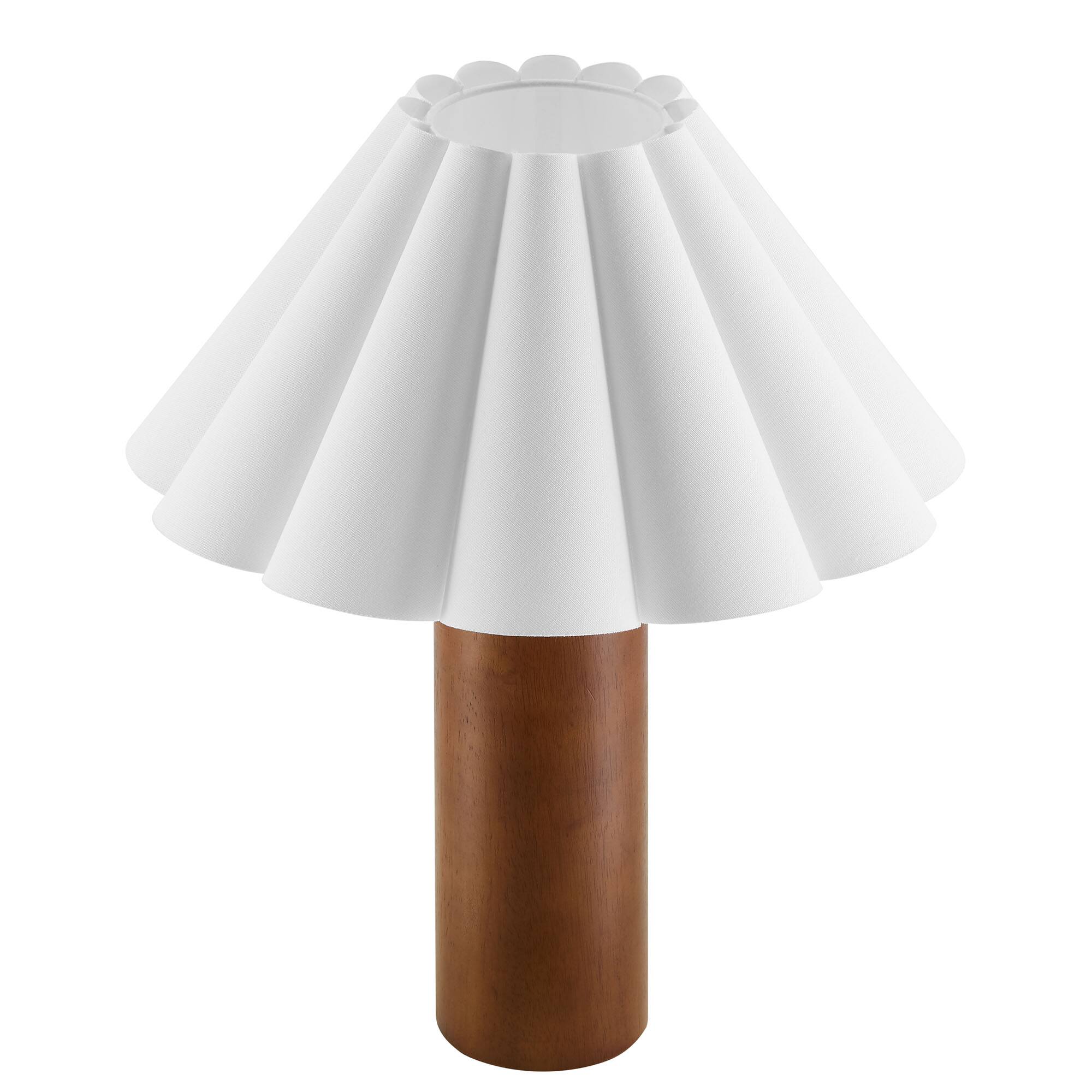 Alt View 5. Modway - Flora Wood Table Lamp With Pleated Petal Shade by Modway - Walnut.