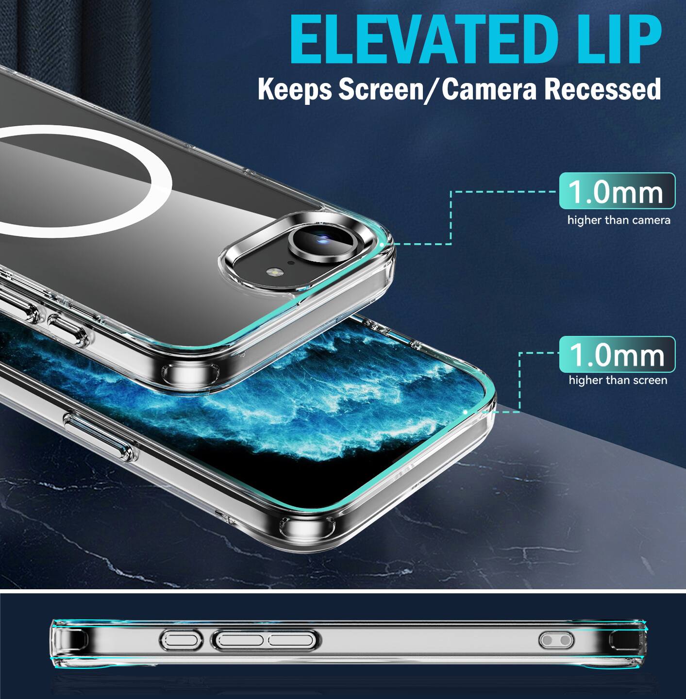 ELEVATED LIP  
Keeps Screen/Camera Recessed  
1.0mm higher than camera  
1.0mm higher than screen