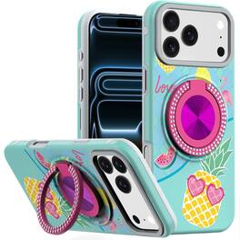 Kitcheniva - Luxury Printed Case With Tempered Glass For iPhone 17 Pro Max Pineapple - Multicolor