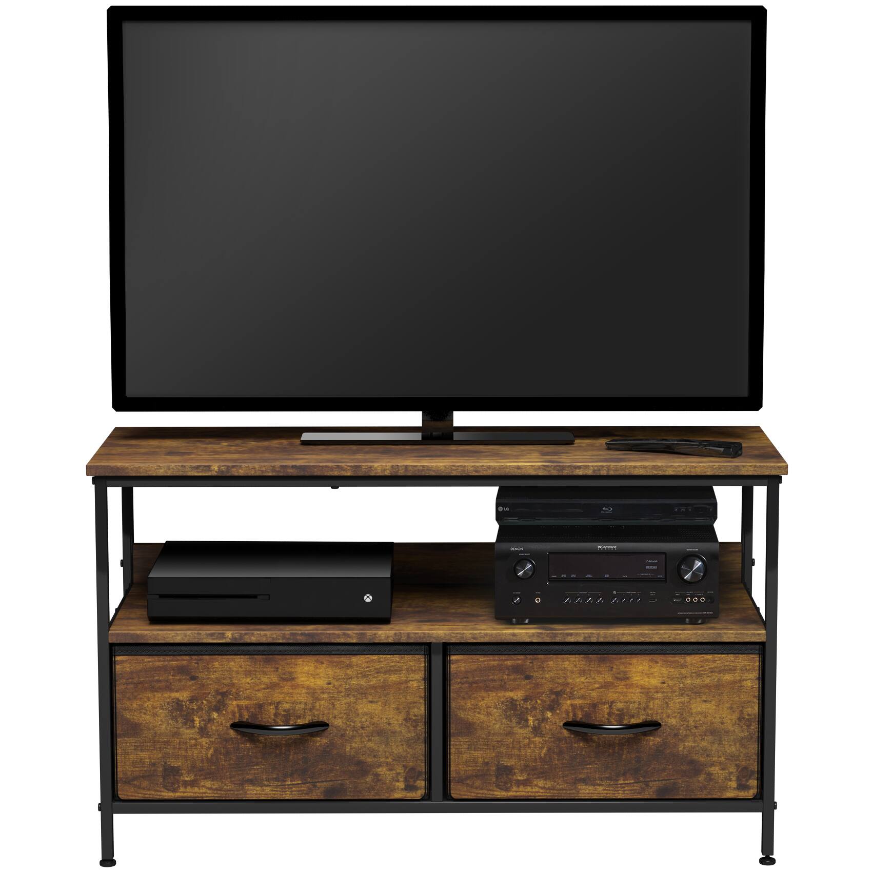 Sorbus - TV Stand Dresser with 2 Drawers - Television Riser Chest with Storage - Bedroom, Living Room, Closet, & Dorm - Rustic wood