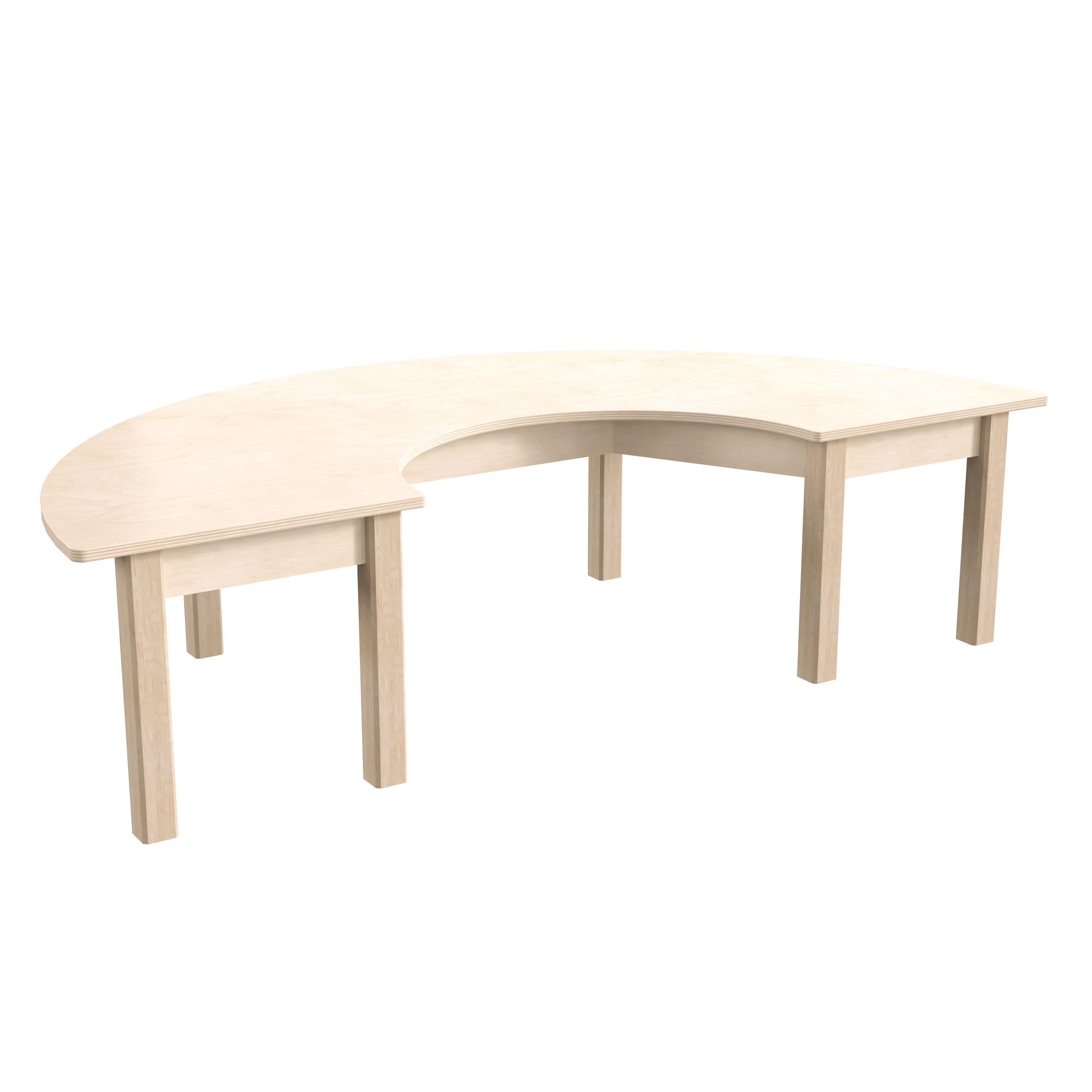"Flash Furniture - Bright Beginnings Commercial Grade Wooden Half Circle Preschool Classroom Activity Table, (29.5""W x 59""D x 14.5""H), Beec - Natural" price history on PriceWatchPro