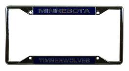 Rico Industries - Minnesota-Basketball-Timberwolve's EZ View Chrome Metal Laser Cut License Plate Frame - Multi