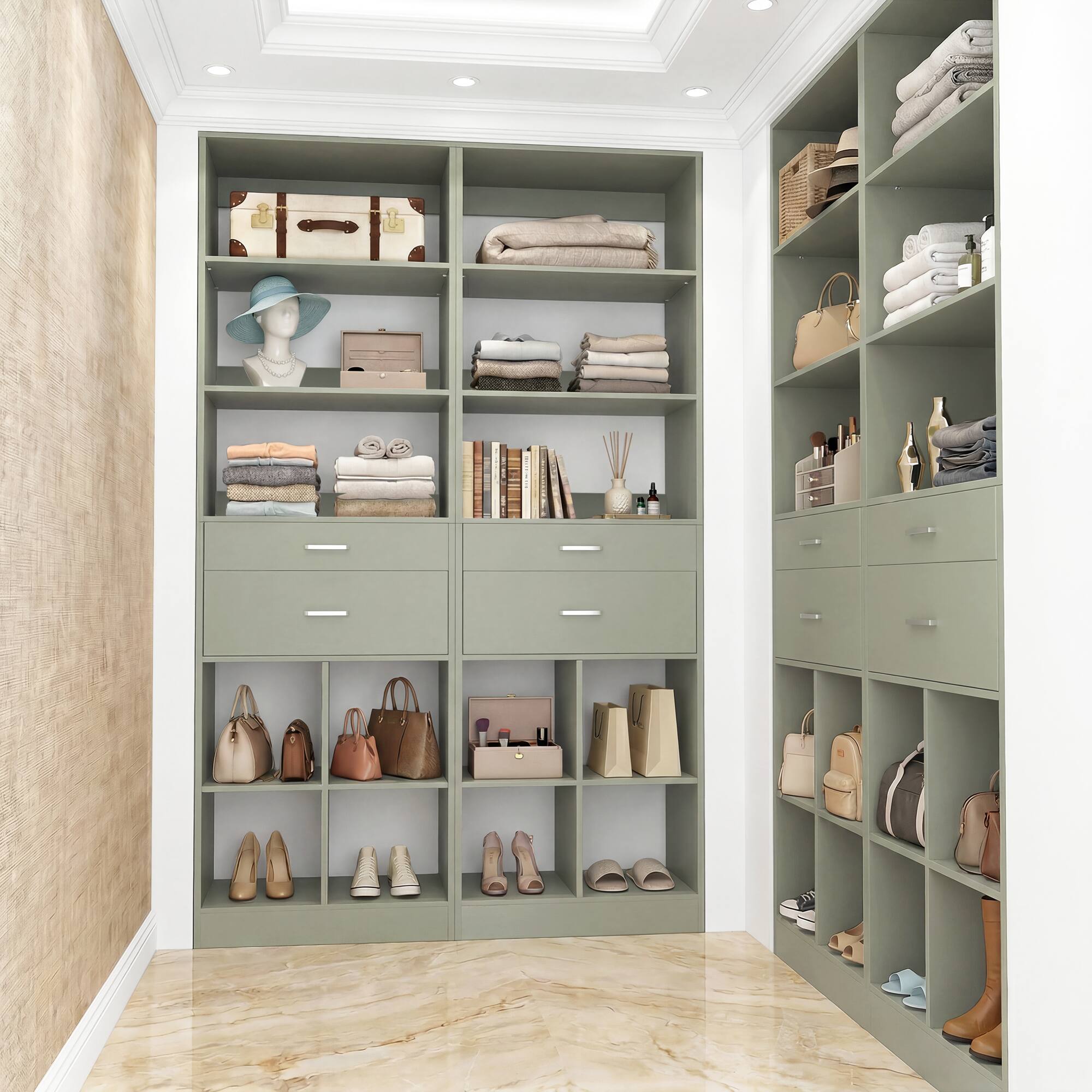Alt View 3. Aheaplus - 22" Bathroom Cabinet with Drawers, Small Storage Organizer for Vanity & Laundry, 2.58 ft³ Capacity - Cyan.
