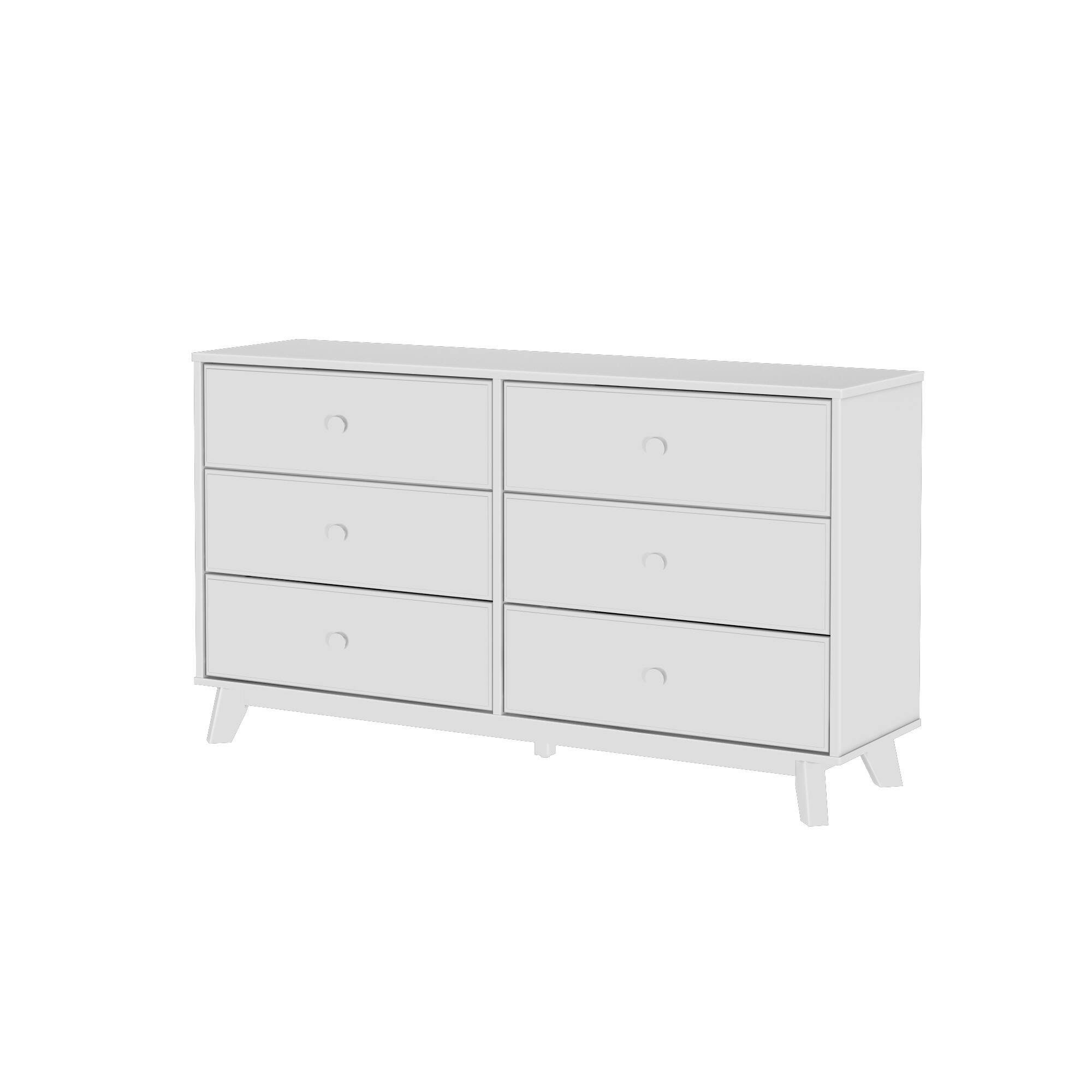 Alt View 2. Plank+Beam - Plank+Beam Classic 6-Drawer Dresser, White - White.