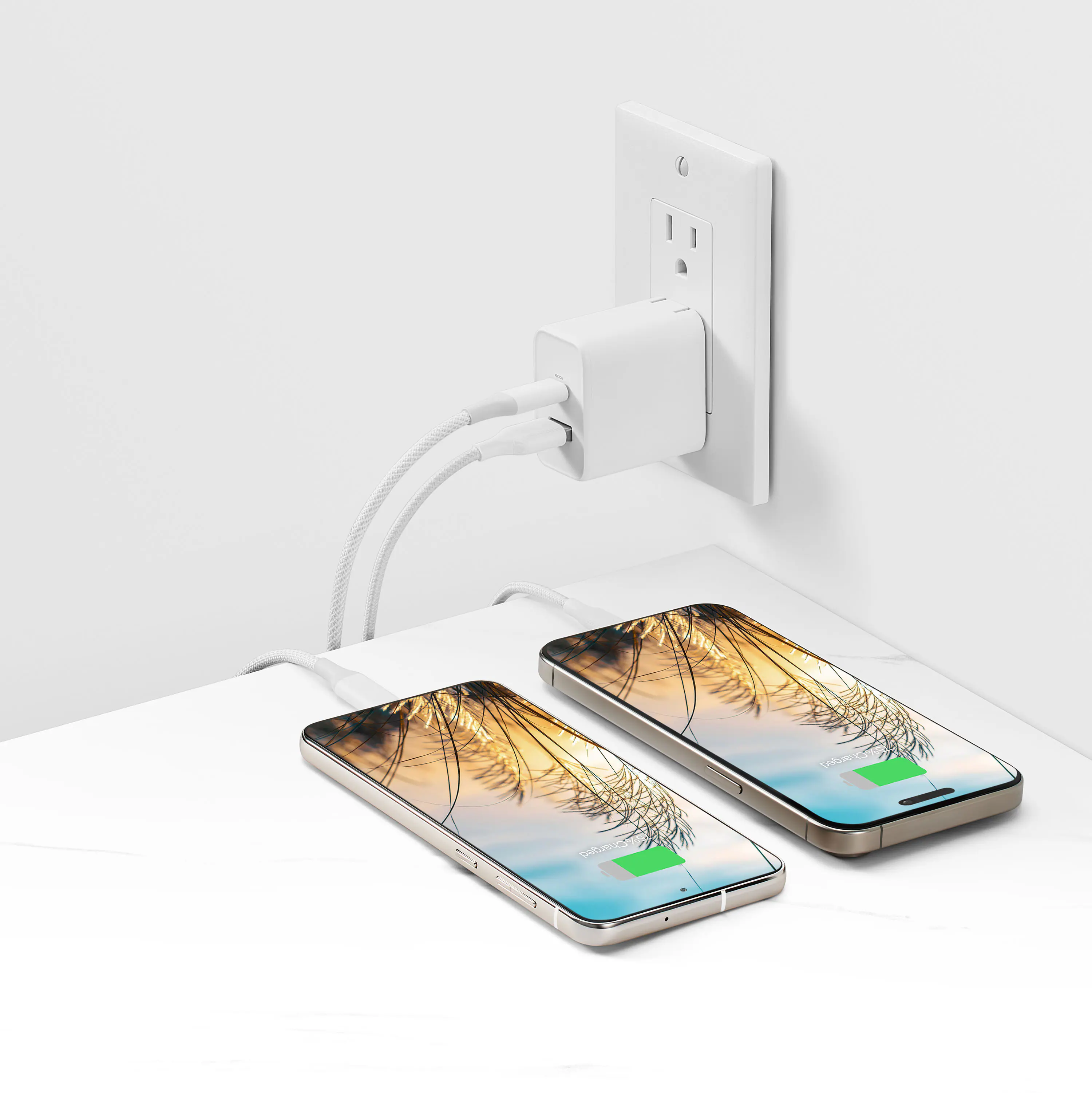 Alt View 2. Insignia™ - 32W 2-Port Wall Charger with 1 USB-C & 1 USB Port for Smartphones, Tablets and More - White.