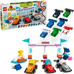 LEGO - DUPLO Town F1 Team Race Cars & Drivers Building Toy 10445 - Front_Zoom